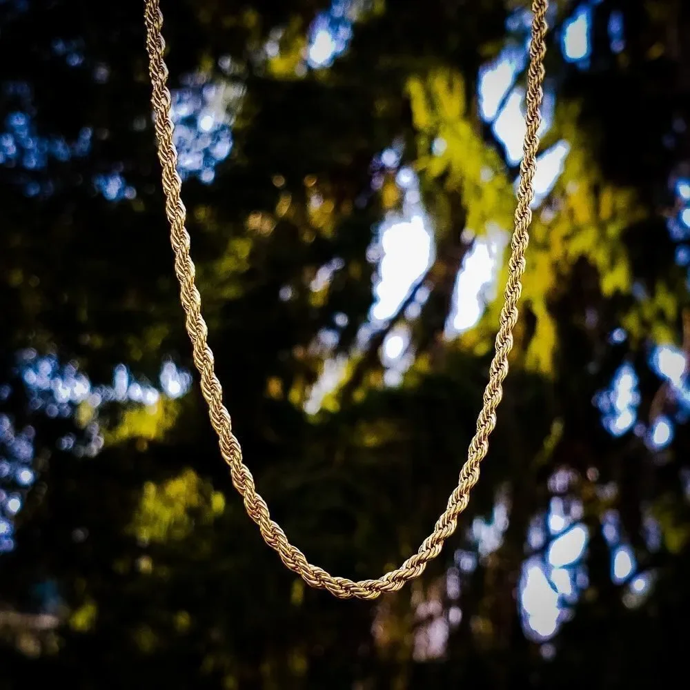 14K Gold Plated Iced Out Channel set Ankh Chain